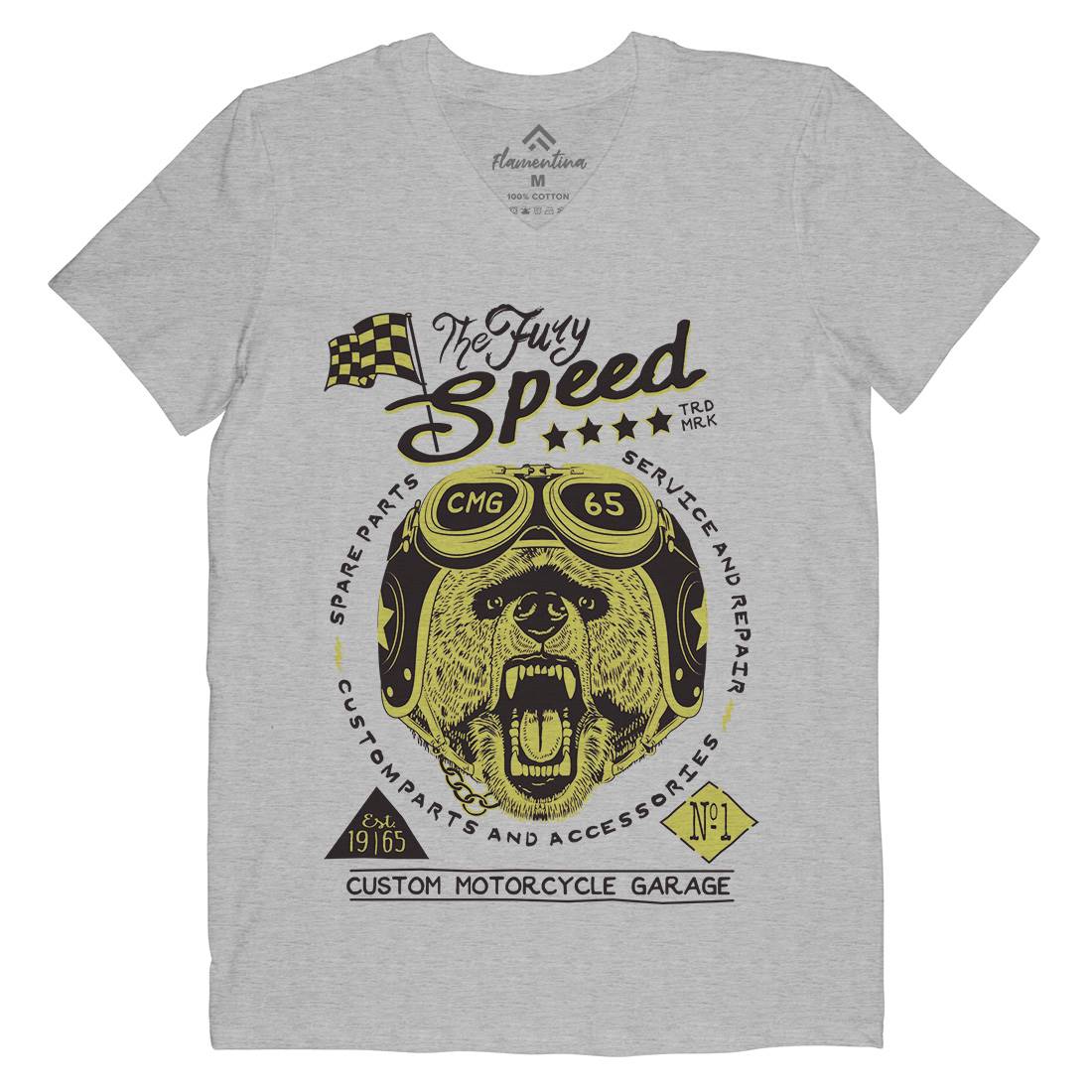 Fury Speed Mens V-Neck T-Shirt Motorcycles A997