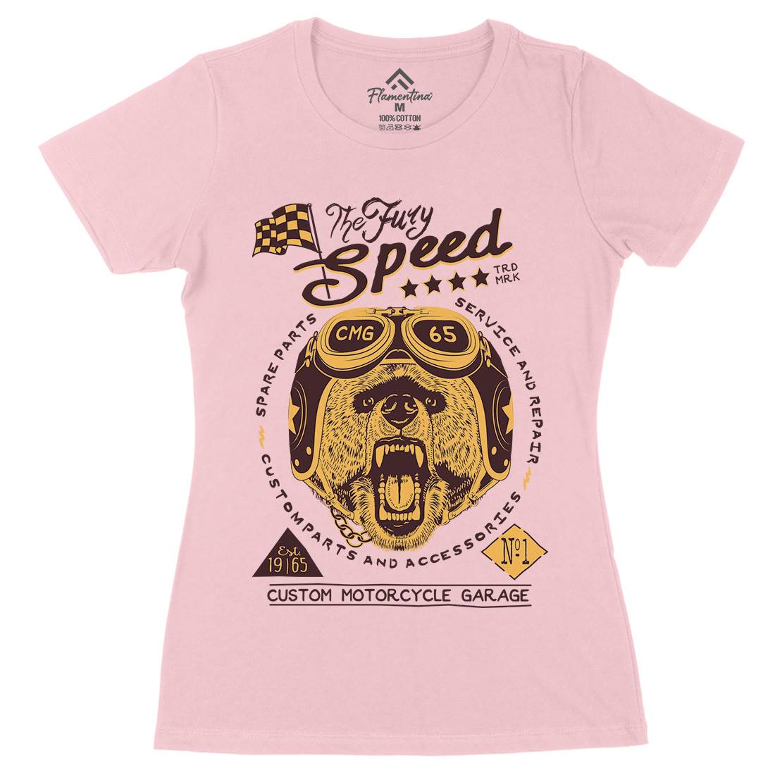 Fury Speed Womens Organic Crew Neck T-Shirt Motorcycles A997
