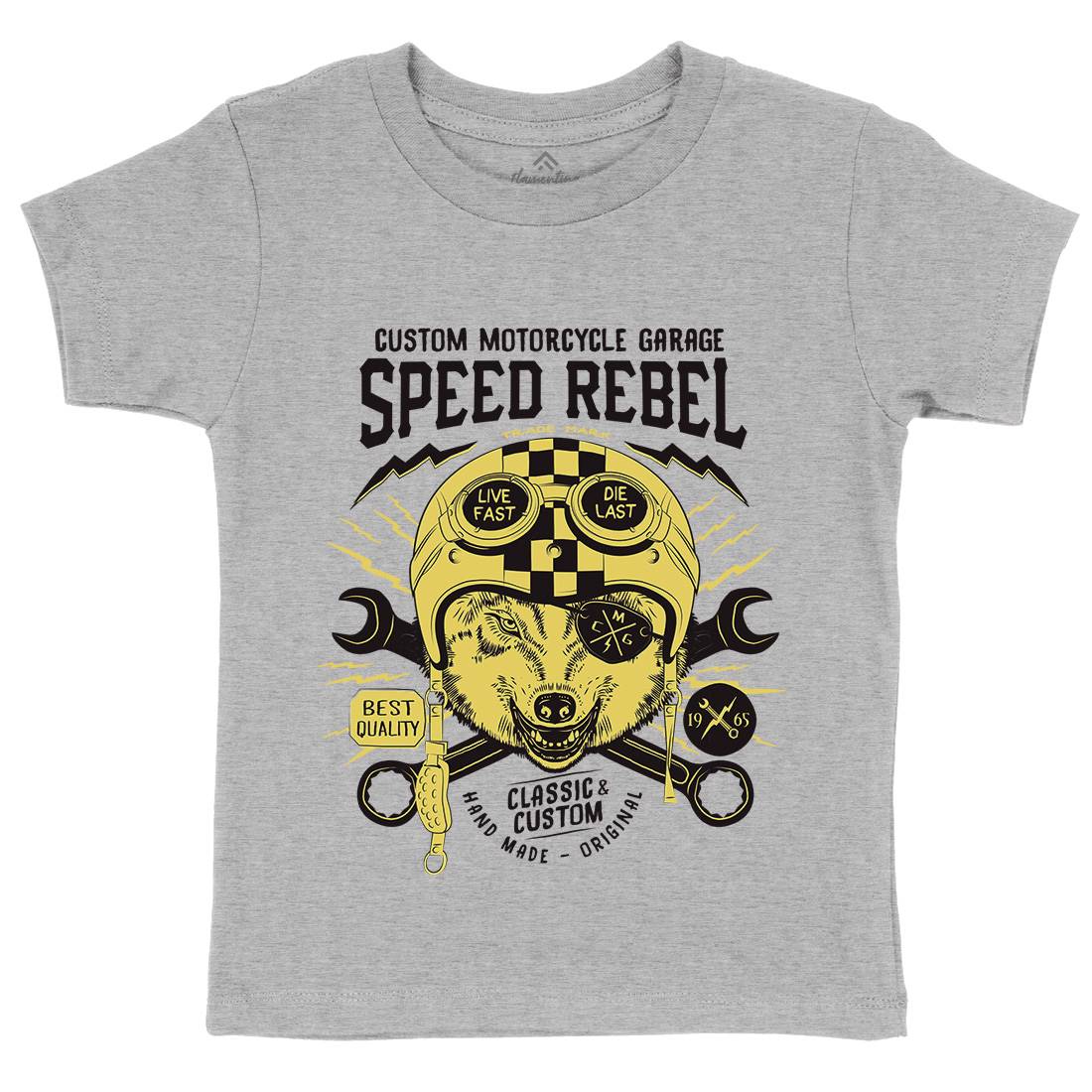 Speed Rebel Kids Organic Crew Neck T-Shirt Motorcycles A998