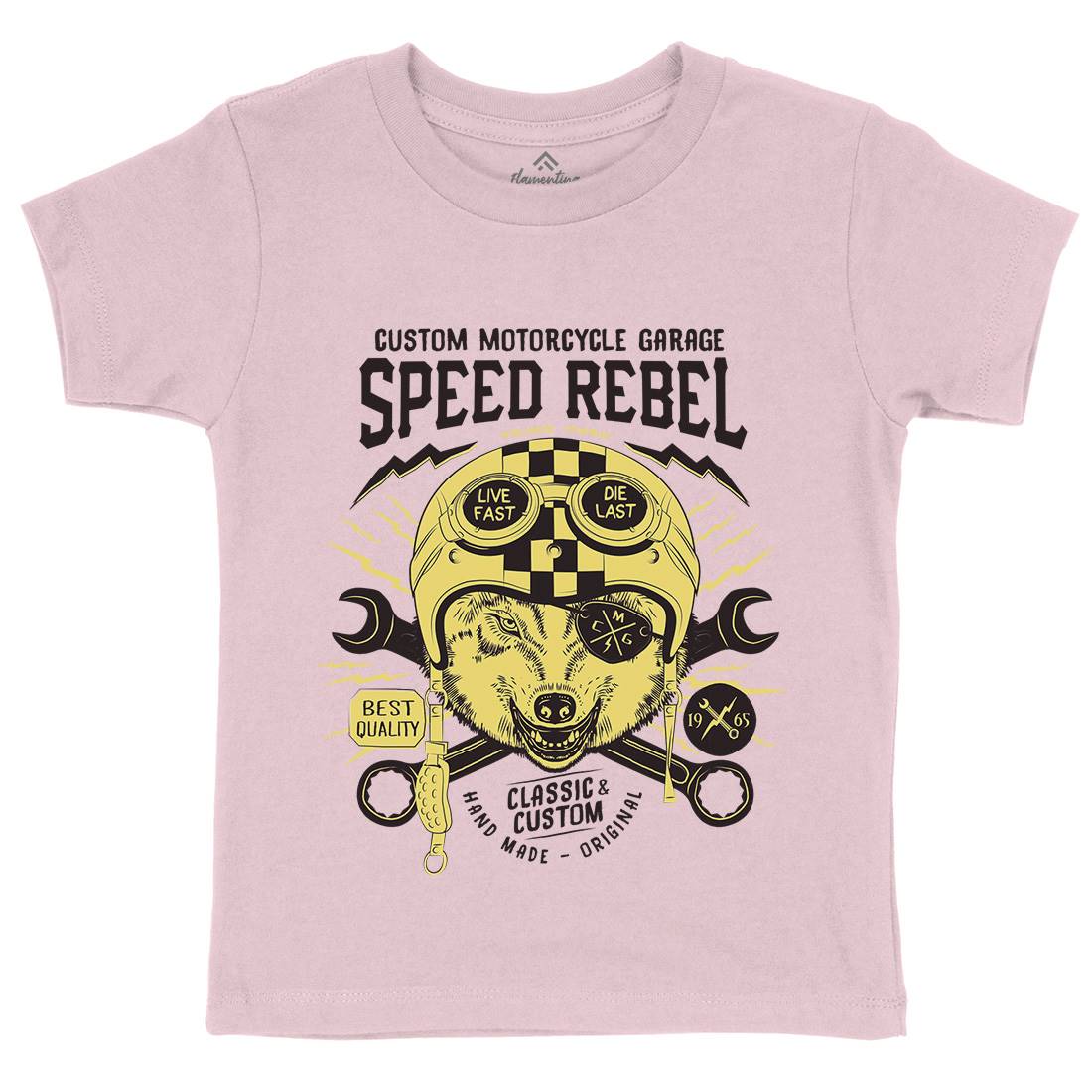 Speed Rebel Kids Organic Crew Neck T-Shirt Motorcycles A998