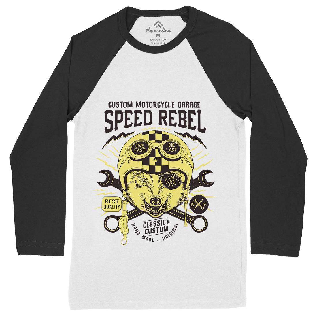 Speed Rebel Mens Long Sleeve Baseball T-Shirt Motorcycles A998