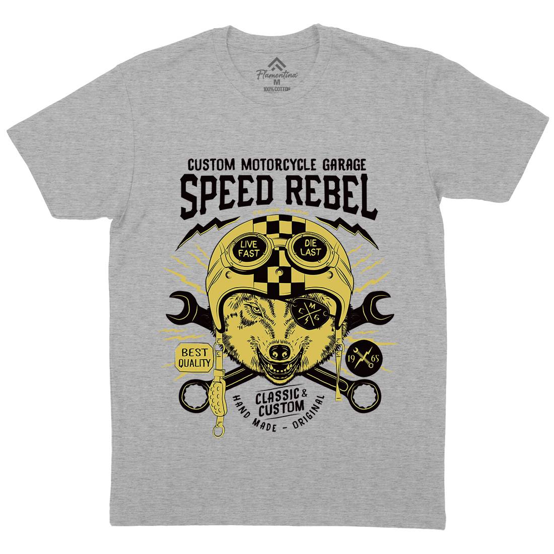 Speed Rebel Mens Organic Crew Neck T-Shirt Motorcycles A998