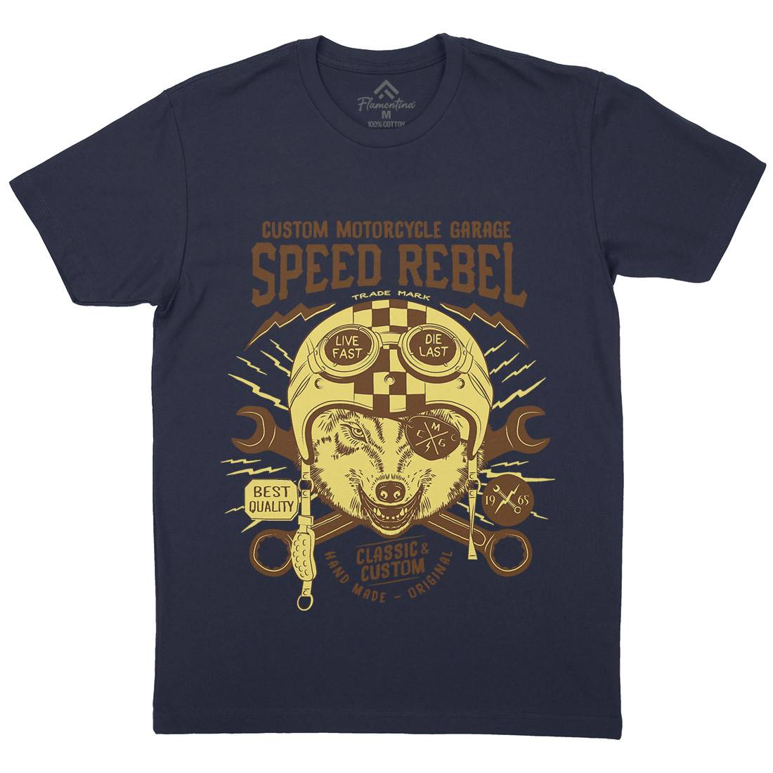 Speed Rebel Mens Organic Crew Neck T-Shirt Motorcycles A998