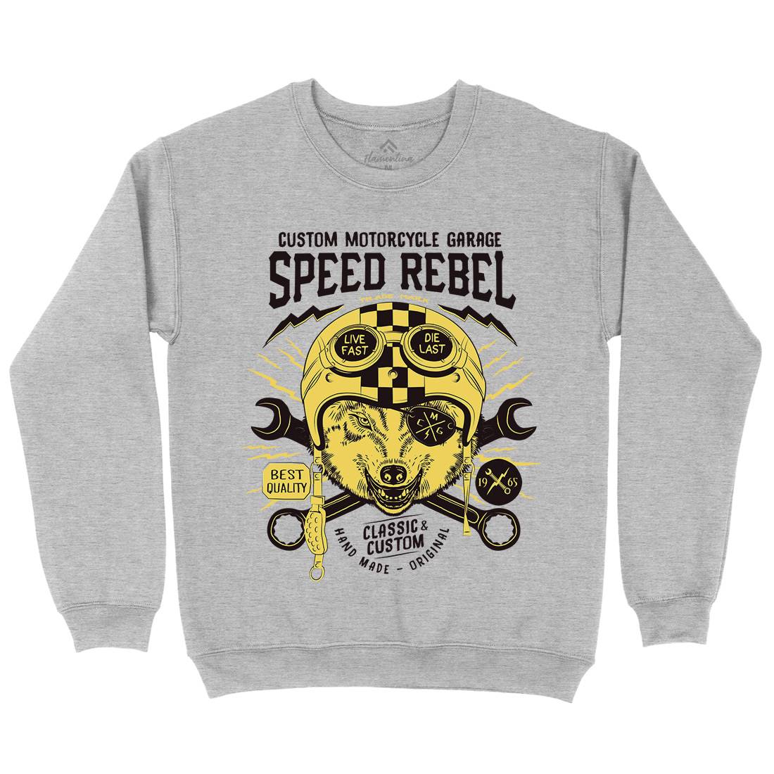 Speed Rebel Mens Crew Neck Sweatshirt Motorcycles A998