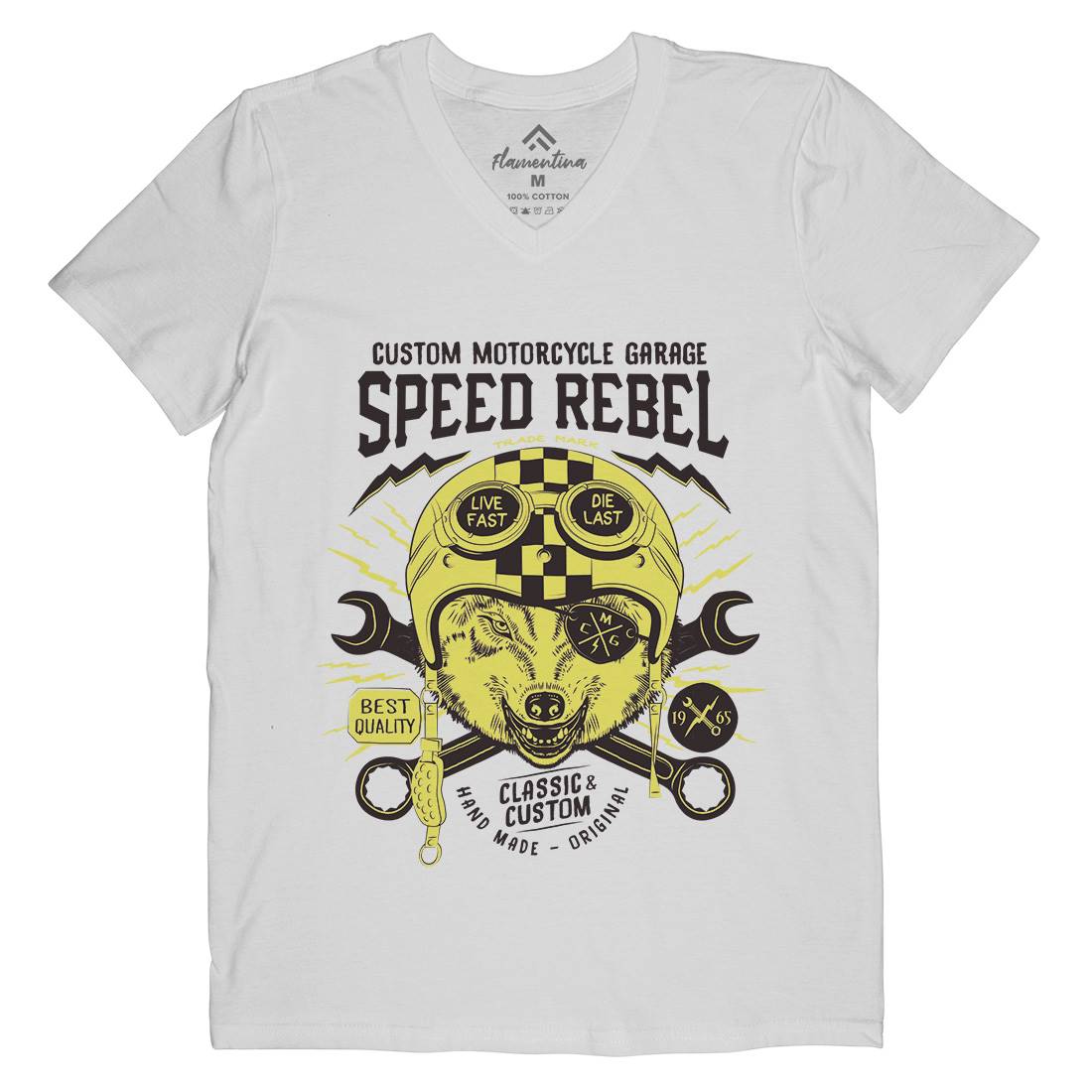 Speed Rebel Mens V-Neck T-Shirt Motorcycles A998
