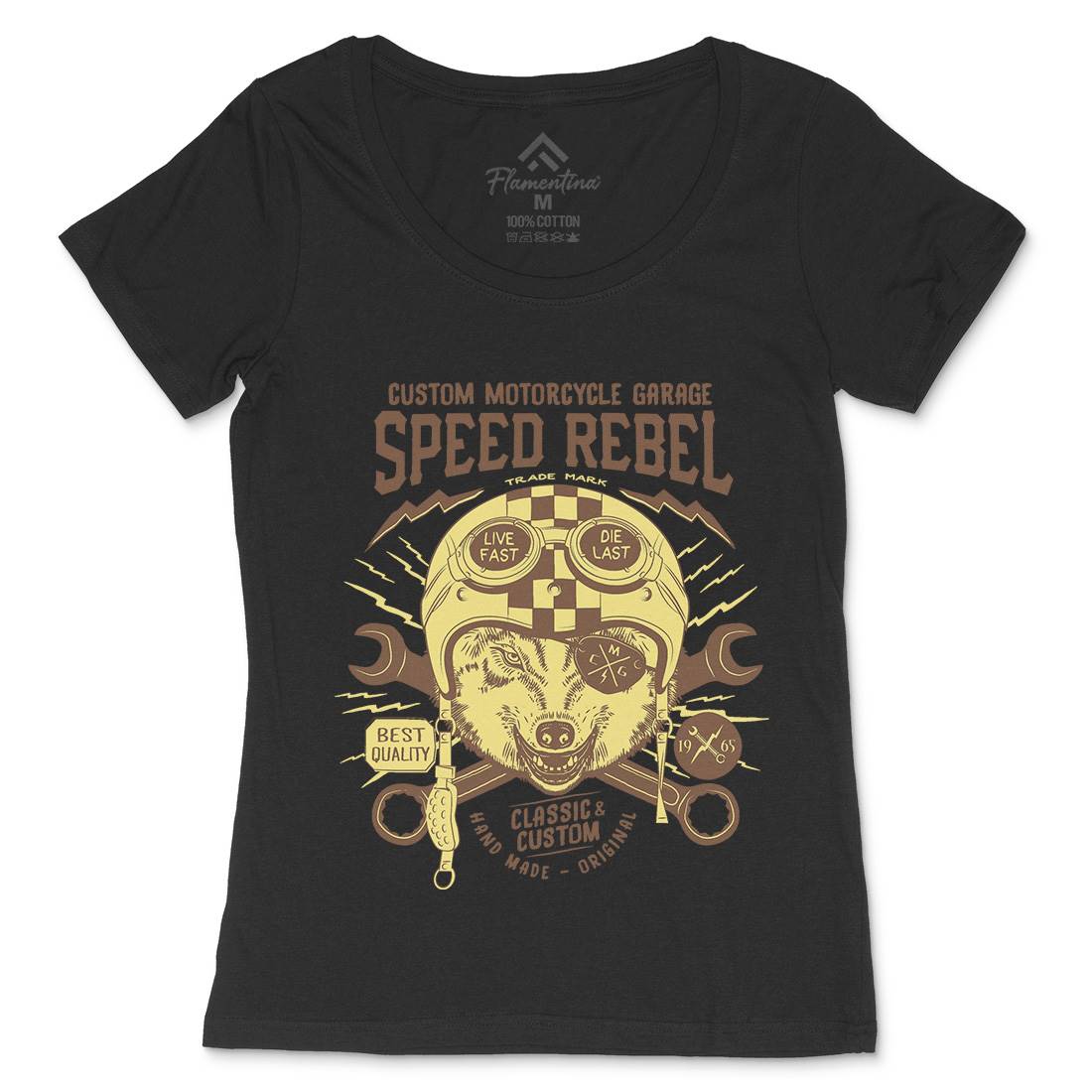 Speed Rebel Womens Scoop Neck T-Shirt Motorcycles A998