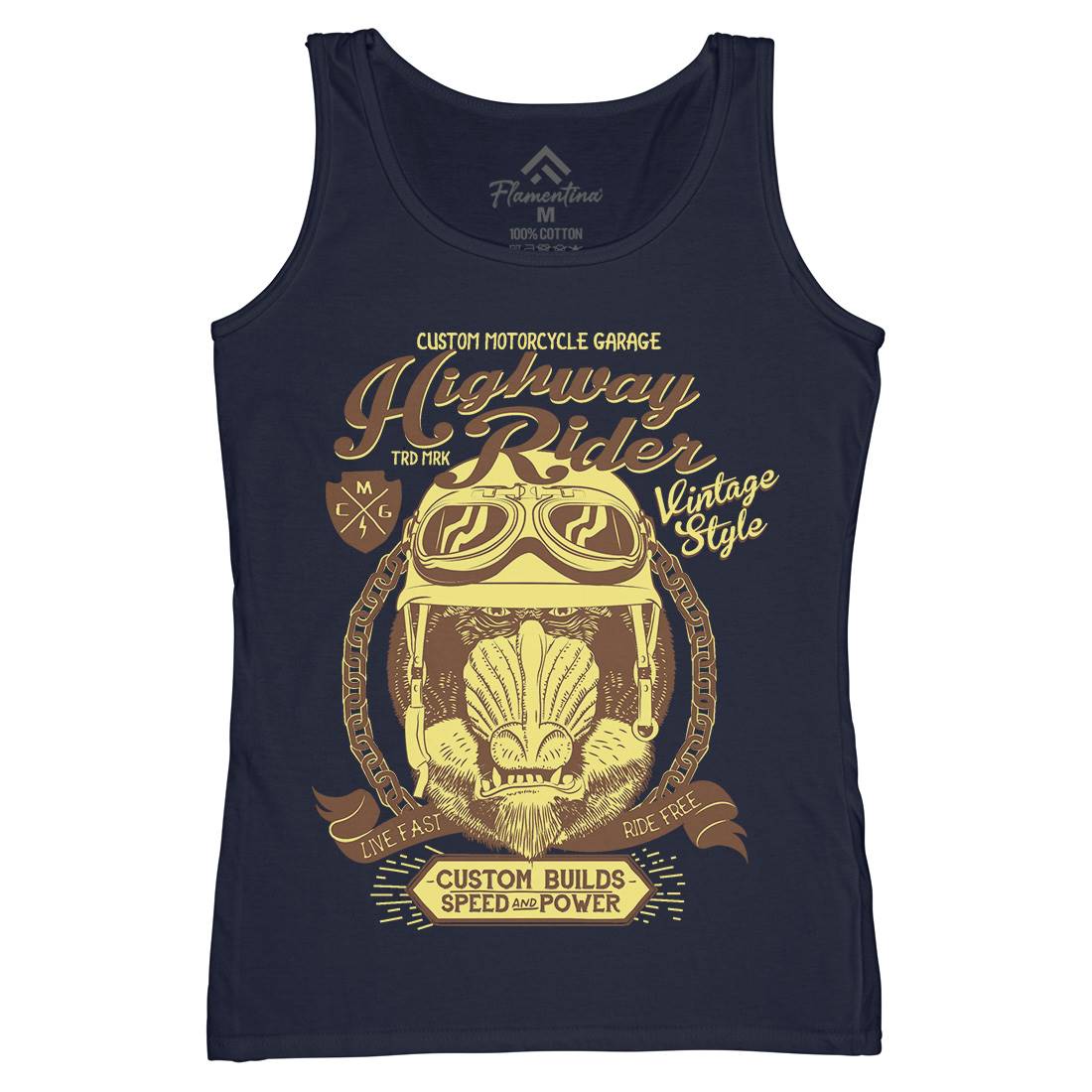 Highway Rider Womens Organic Tank Top Vest Motorcycles A999