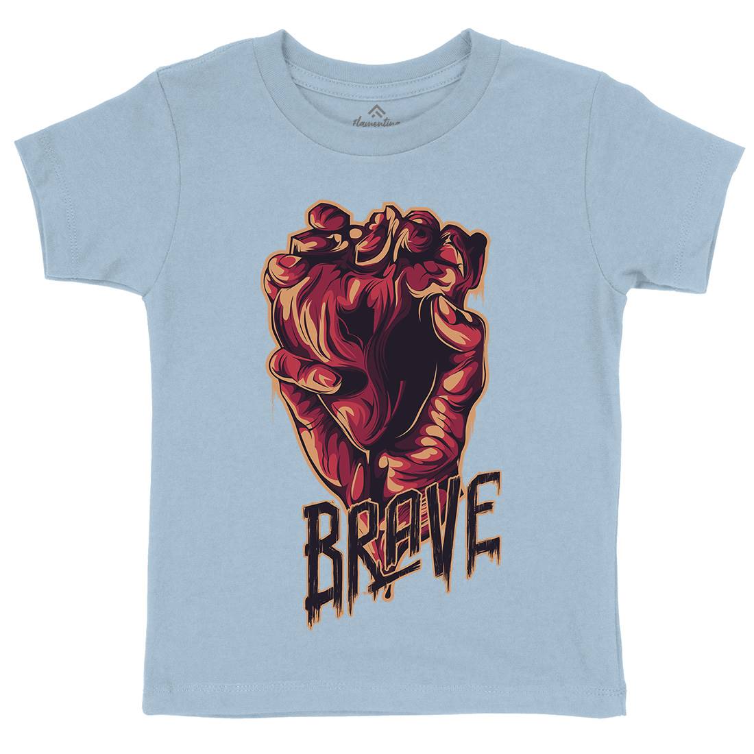 Heart Brave Kids Organic Crew Neck T-Shirt Quotes B000