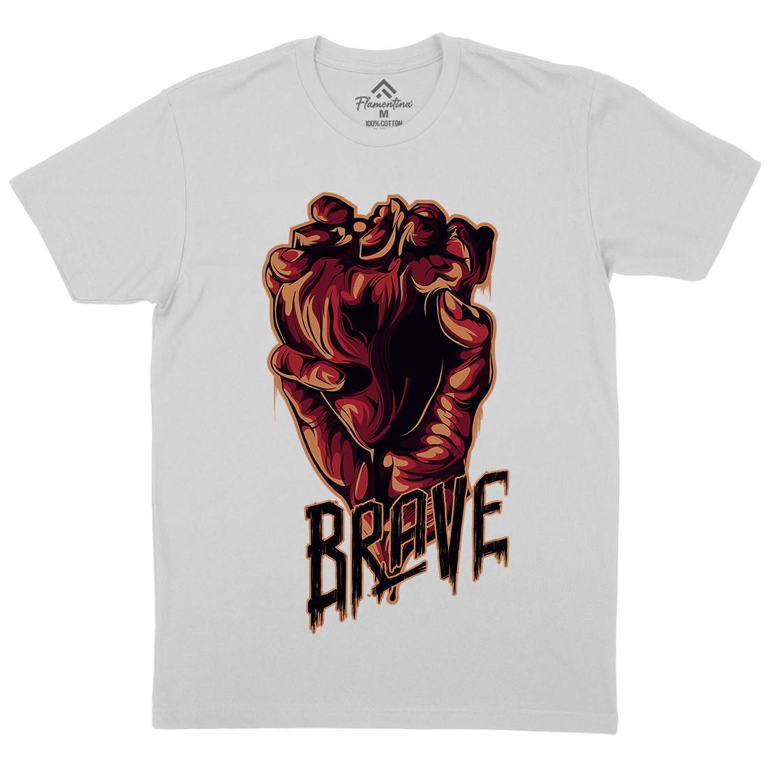 Heart Brave Mens Crew Neck T-Shirt Quotes B000
