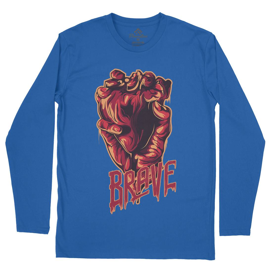 Heart Brave Mens Long Sleeve T-Shirt Quotes B000