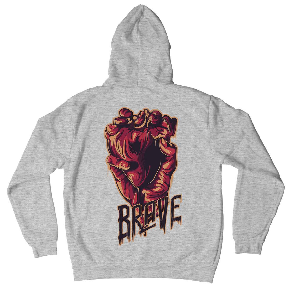 Heart Brave Mens Hoodie With Pocket Quotes B000