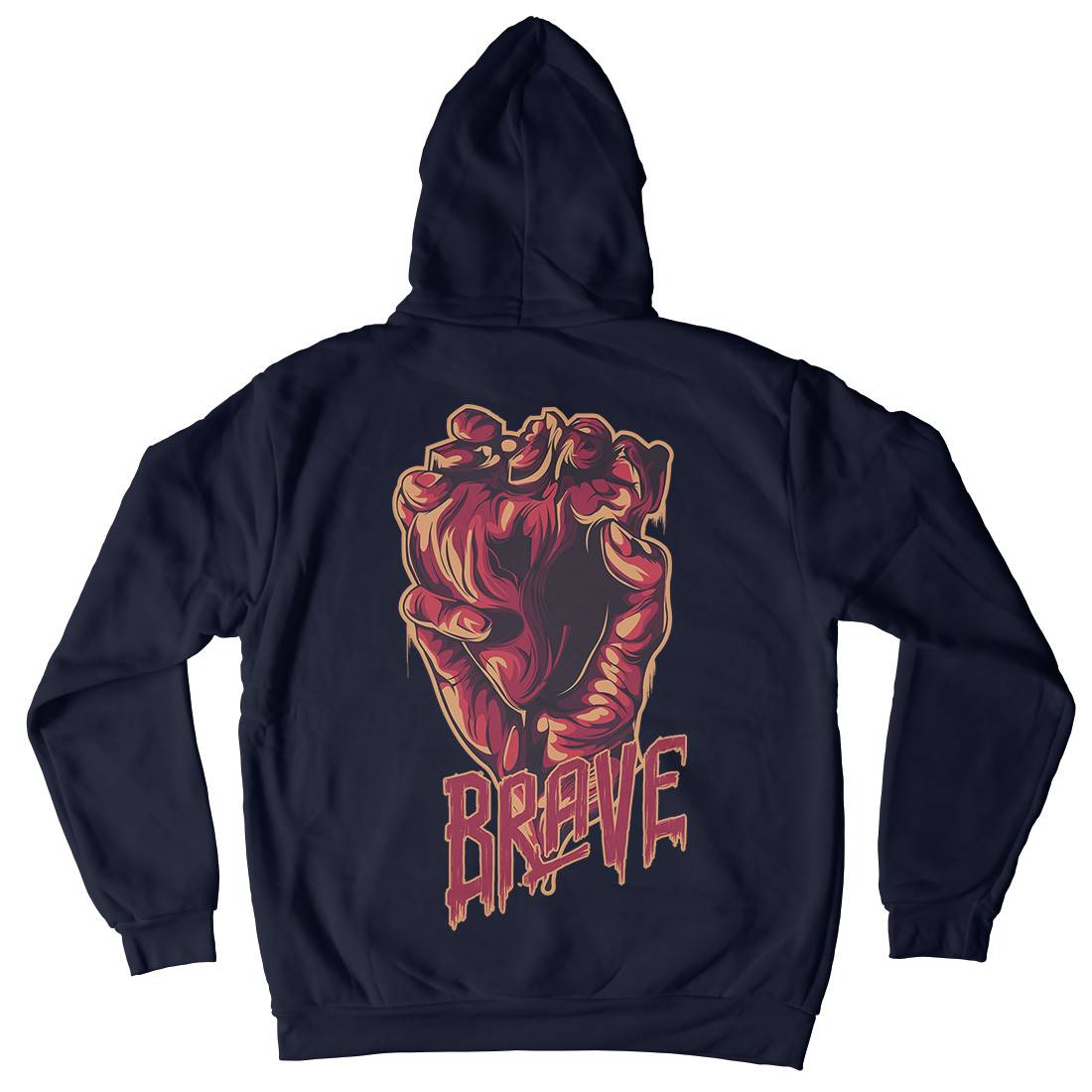 Heart Brave Mens Hoodie With Pocket Quotes B000