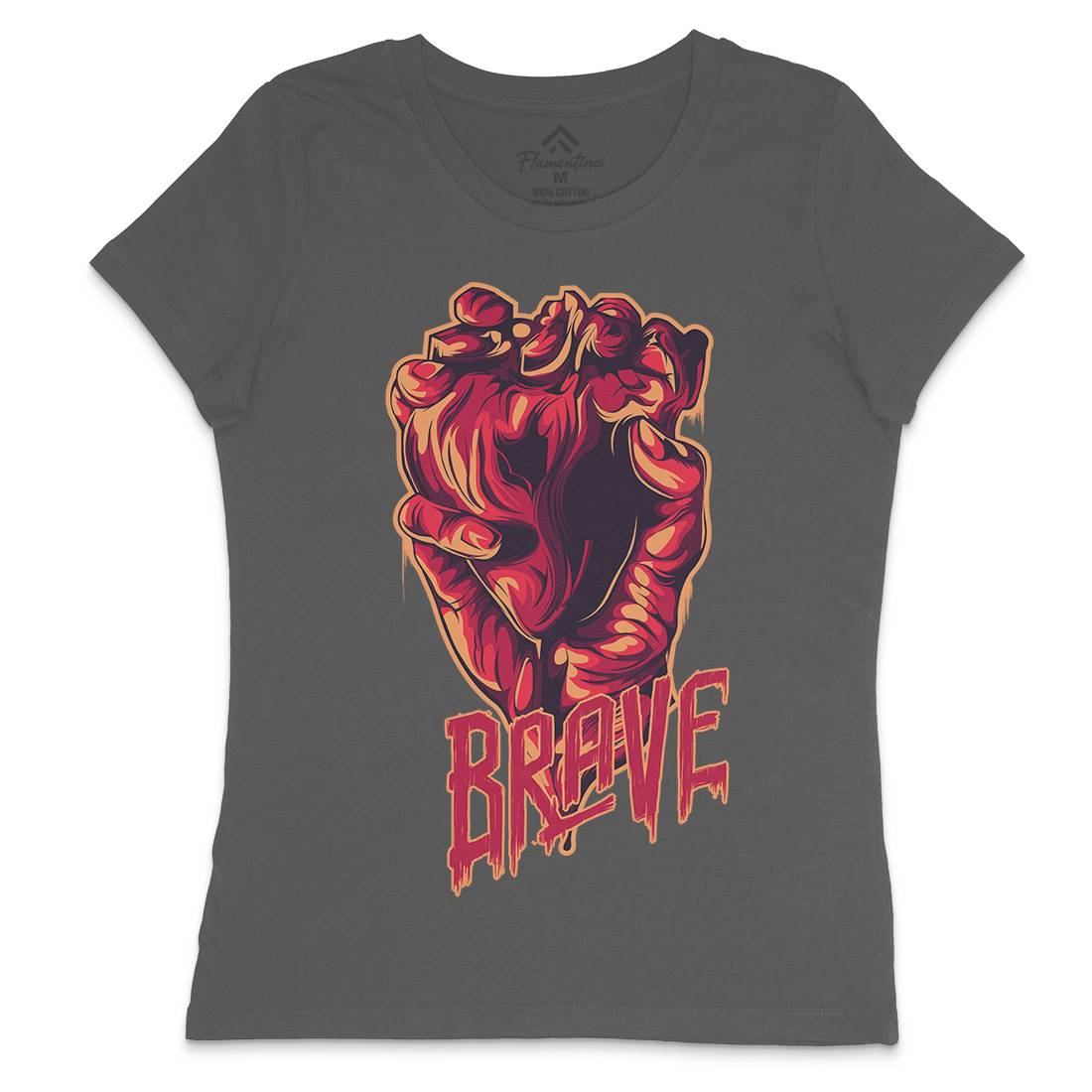 Heart Brave Womens Crew Neck T-Shirt Quotes B000