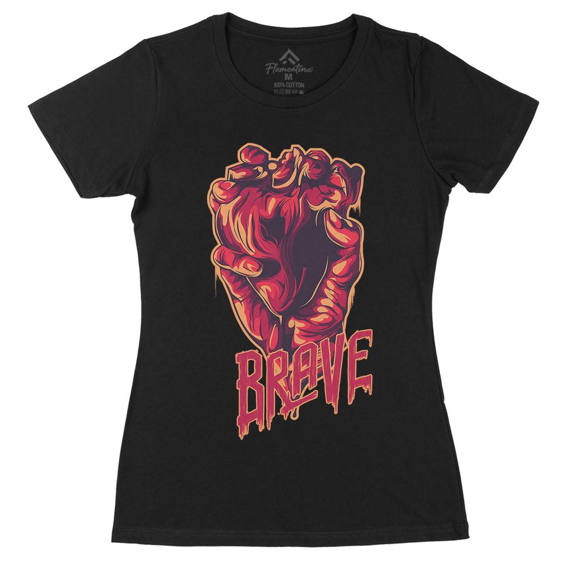 Heart Brave Womens Organic Crew Neck T-Shirt Quotes B000
