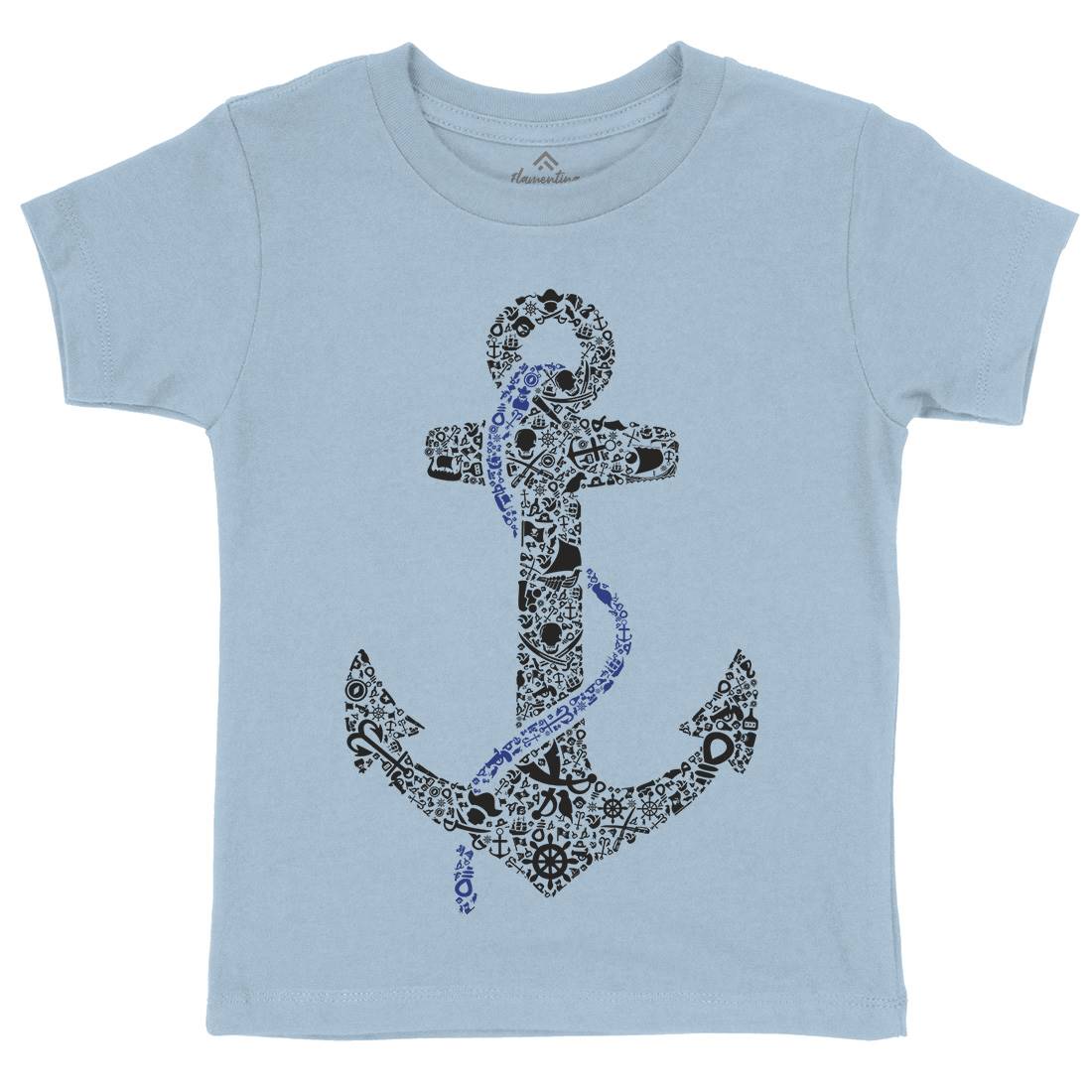 Anchor Kids Organic Crew Neck T-Shirt Navy B001