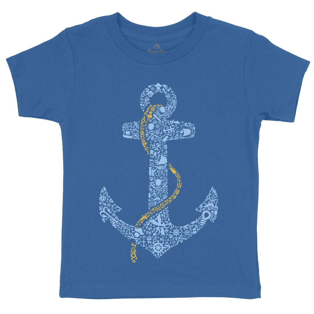 Anchor Kids Crew Neck T-Shirt Navy B001
