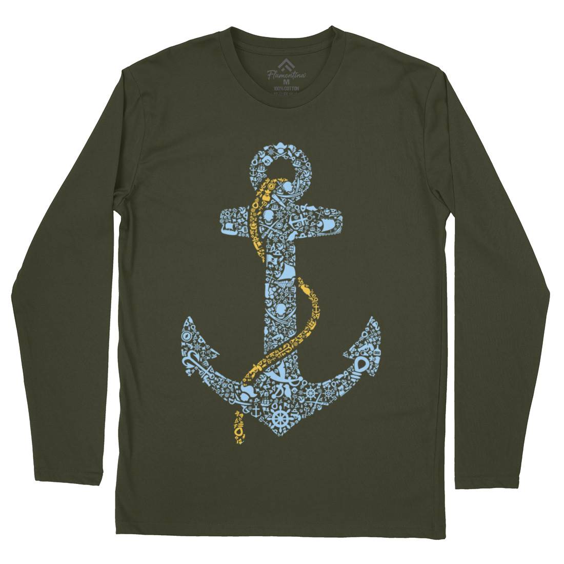 Anchor Mens Long Sleeve T-Shirt Navy B001