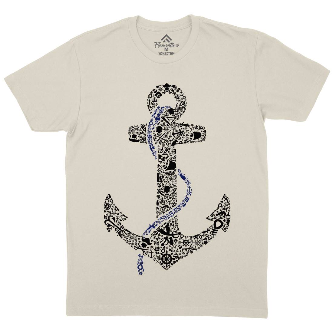 Anchor Mens Organic Crew Neck T-Shirt Navy B001