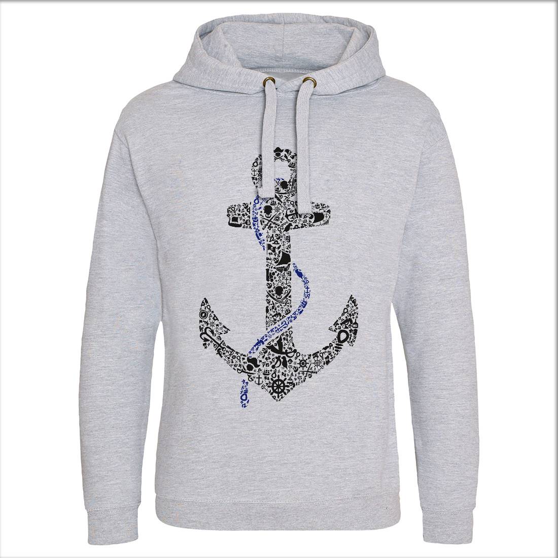 Anchor Mens Hoodie Without Pocket Navy B001