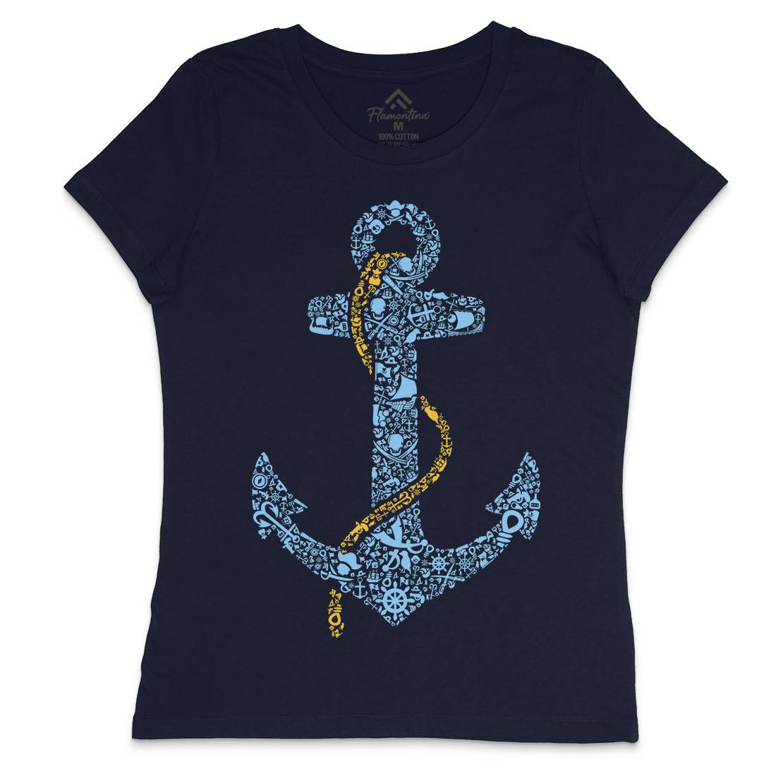Anchor Womens Crew Neck T-Shirt Navy B001