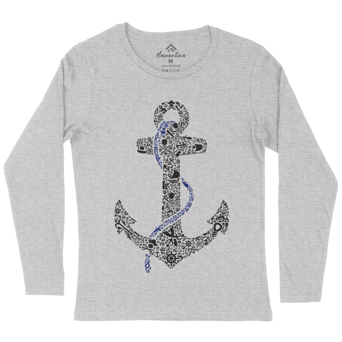 Anchor Womens Long Sleeve T-Shirt Navy B001