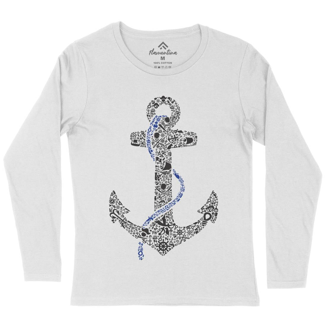 Anchor Womens Long Sleeve T-Shirt Navy B001