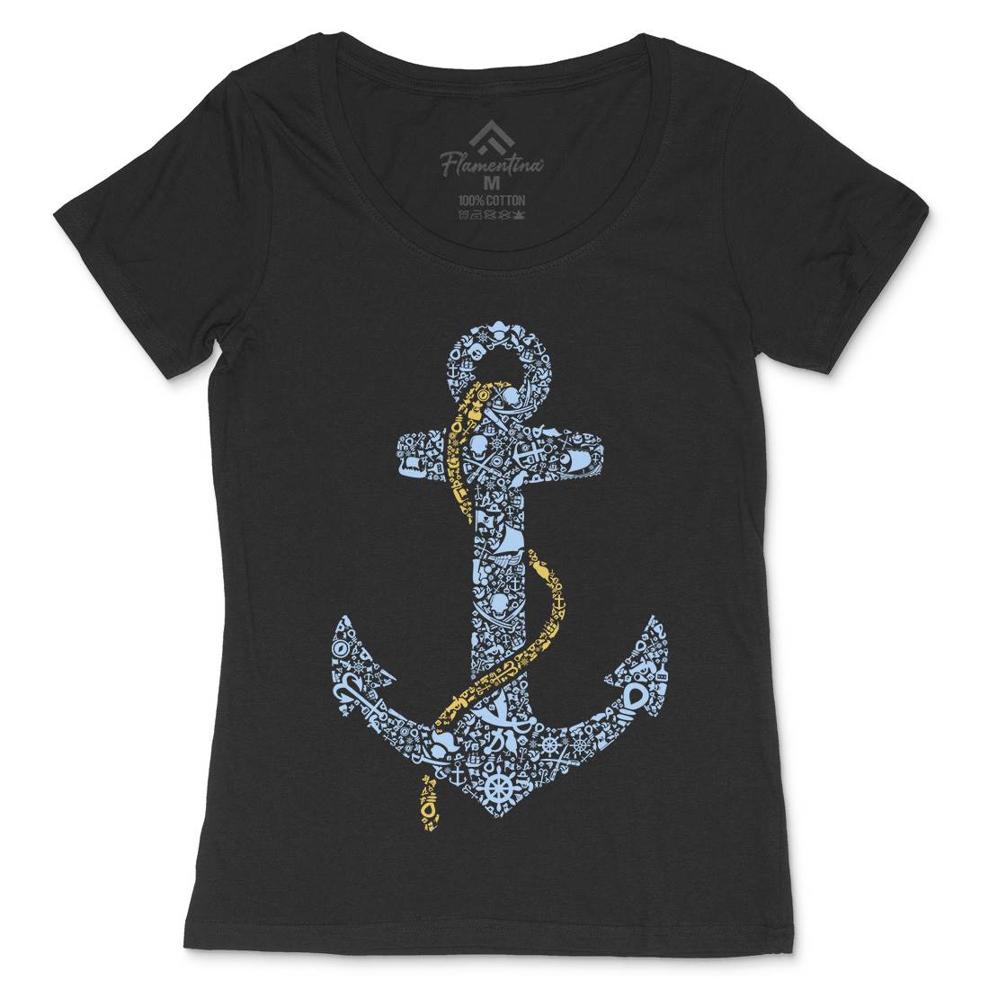 Anchor Womens Scoop Neck T-Shirt Navy B001