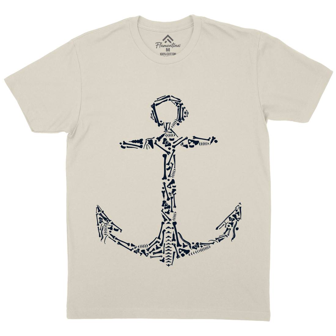 Anchor Bones Mens Organic Crew Neck T-Shirt Navy B002