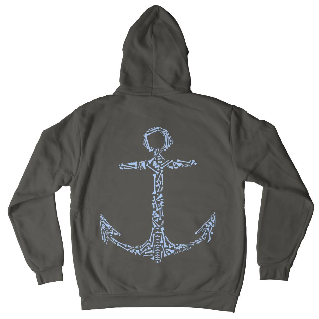 Anchor Bones Mens Hoodie With Pocket Navy B002