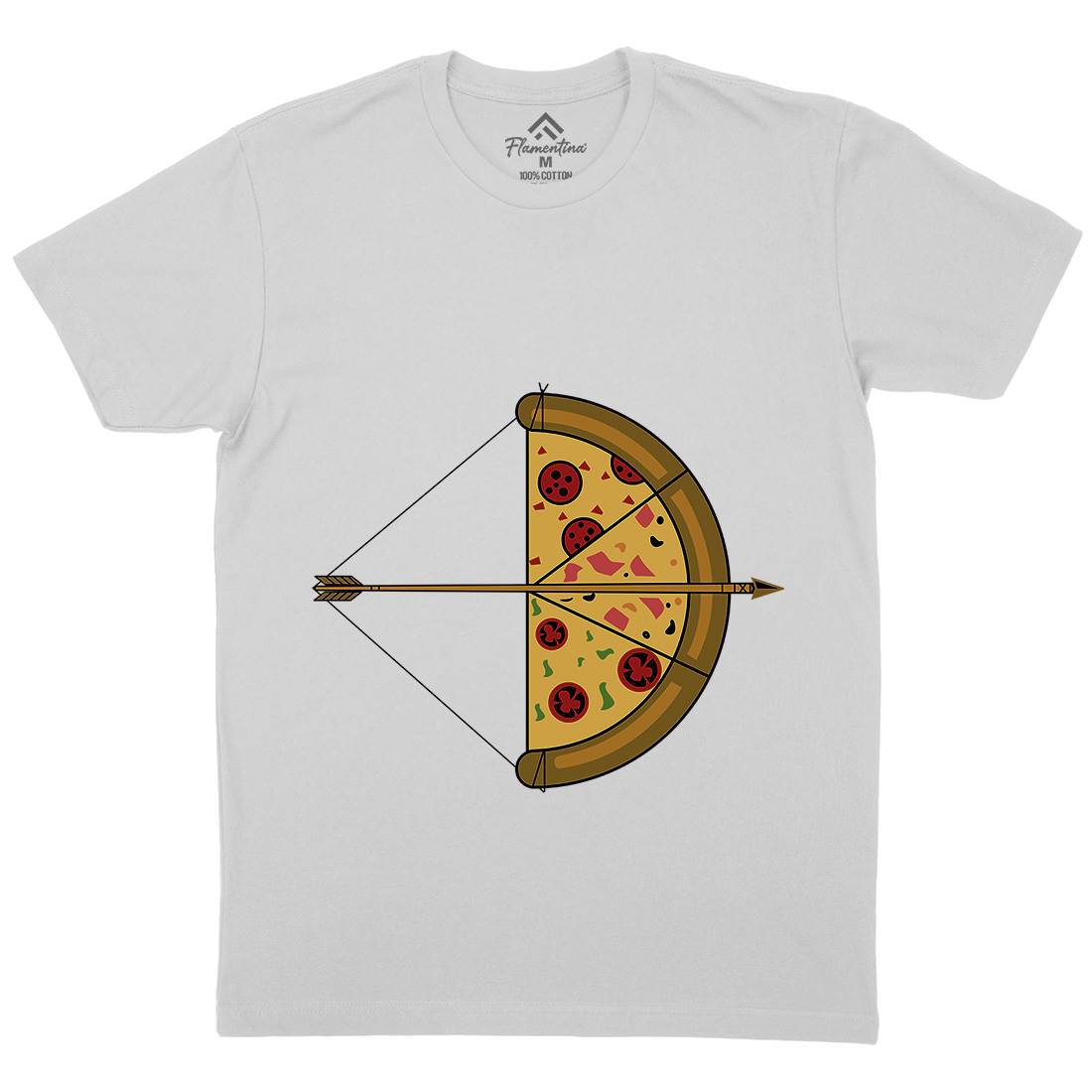 Arrow Pizza Mens Crew Neck T-Shirt Food B003