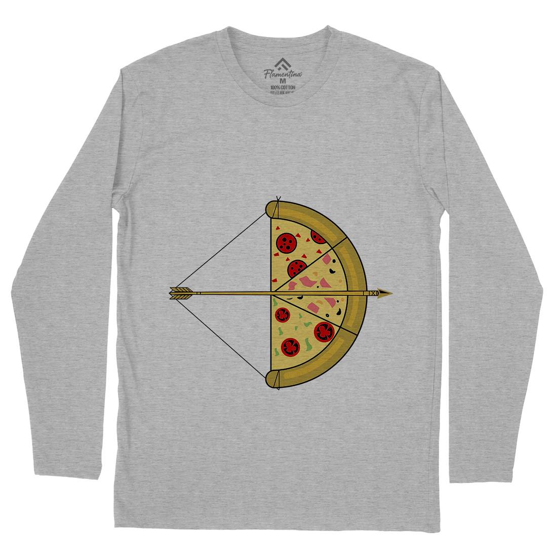Arrow Pizza Mens Long Sleeve T-Shirt Food B003