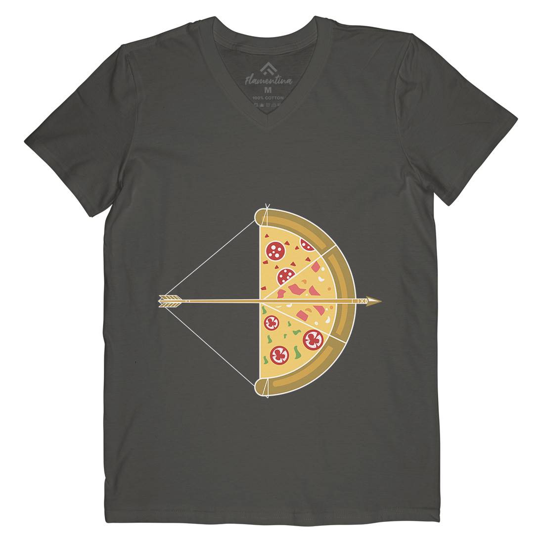 Arrow Pizza Mens V-Neck T-Shirt Food B003
