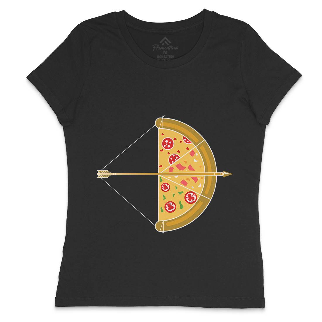 Arrow Pizza Womens Crew Neck T-Shirt Food B003