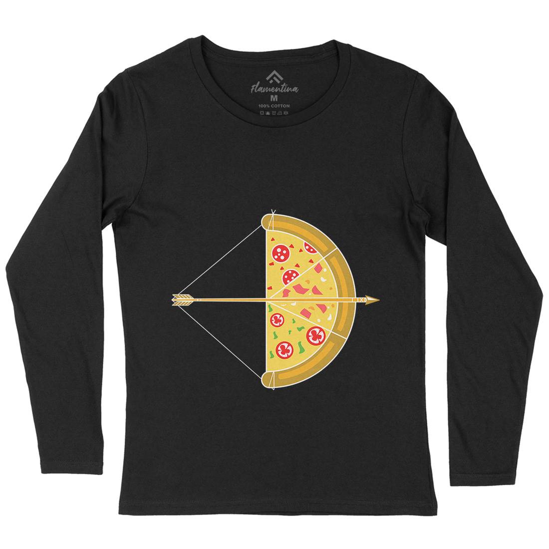Arrow Pizza Womens Long Sleeve T-Shirt Food B003