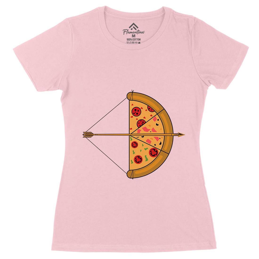 Arrow Pizza Womens Organic Crew Neck T-Shirt Food B003