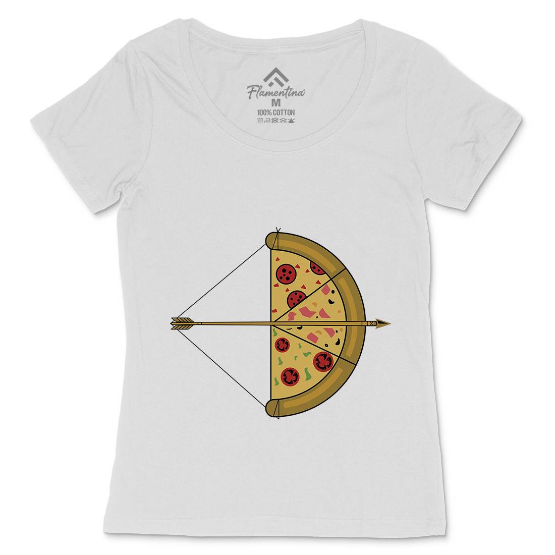 Arrow Pizza Womens Scoop Neck T-Shirt Food B003