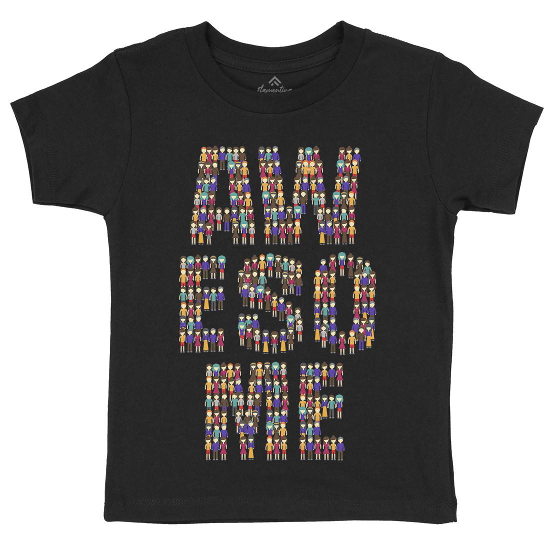 Awesome Kids Crew Neck T-Shirt Retro B005