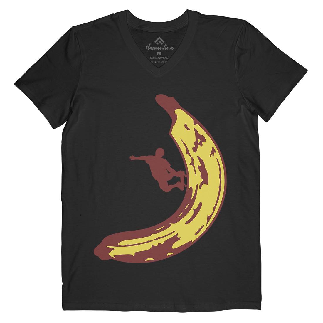Banana Skateboard Mens Organic V-Neck T-Shirt Skate B006