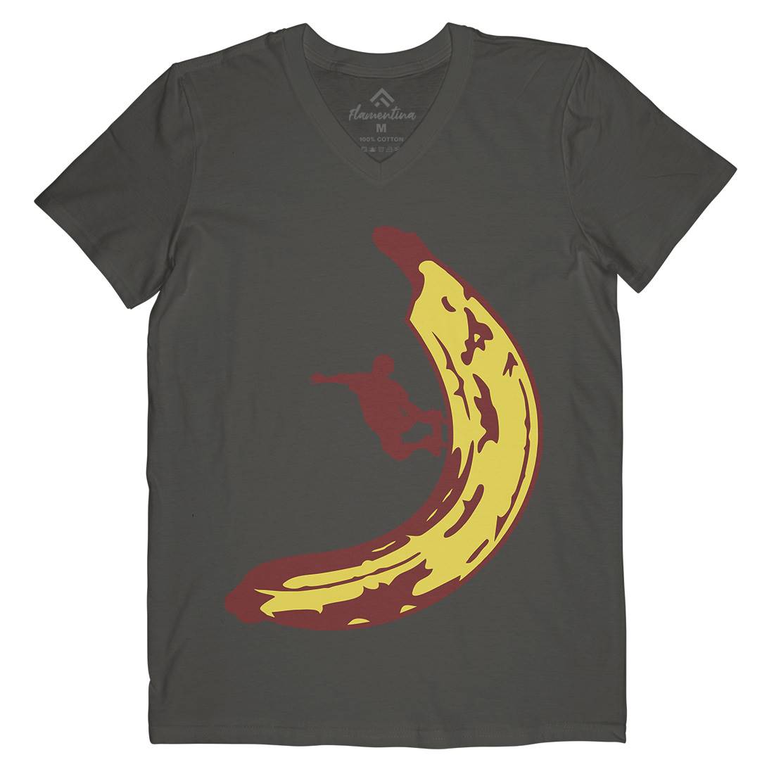 Banana Skateboard Mens V-Neck T-Shirt Skate B006