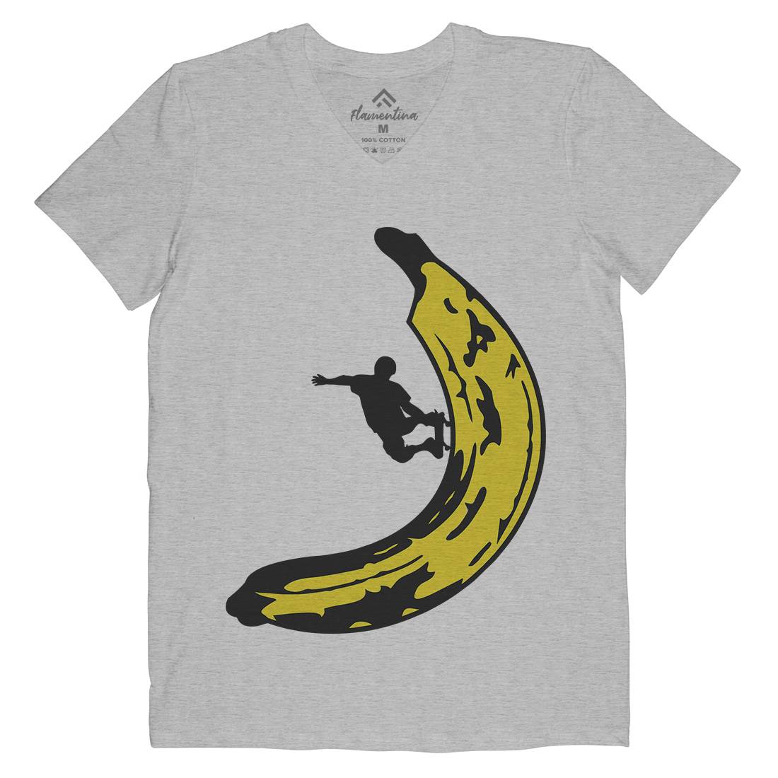 Banana Skateboard Mens V-Neck T-Shirt Skate B006