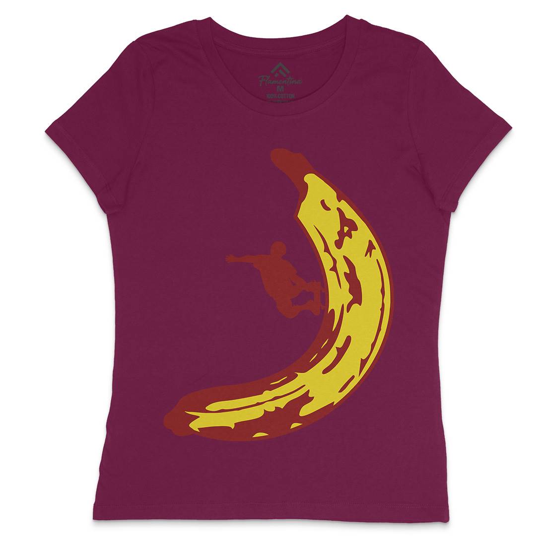 Banana Skateboard Womens Crew Neck T-Shirt Skate B006