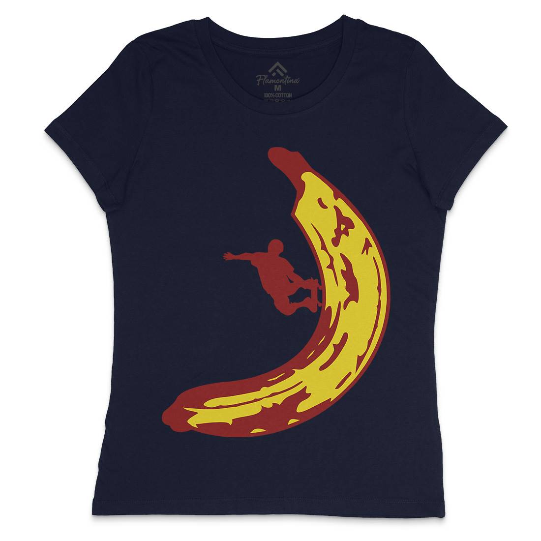 Banana Skateboard Womens Crew Neck T-Shirt Skate B006