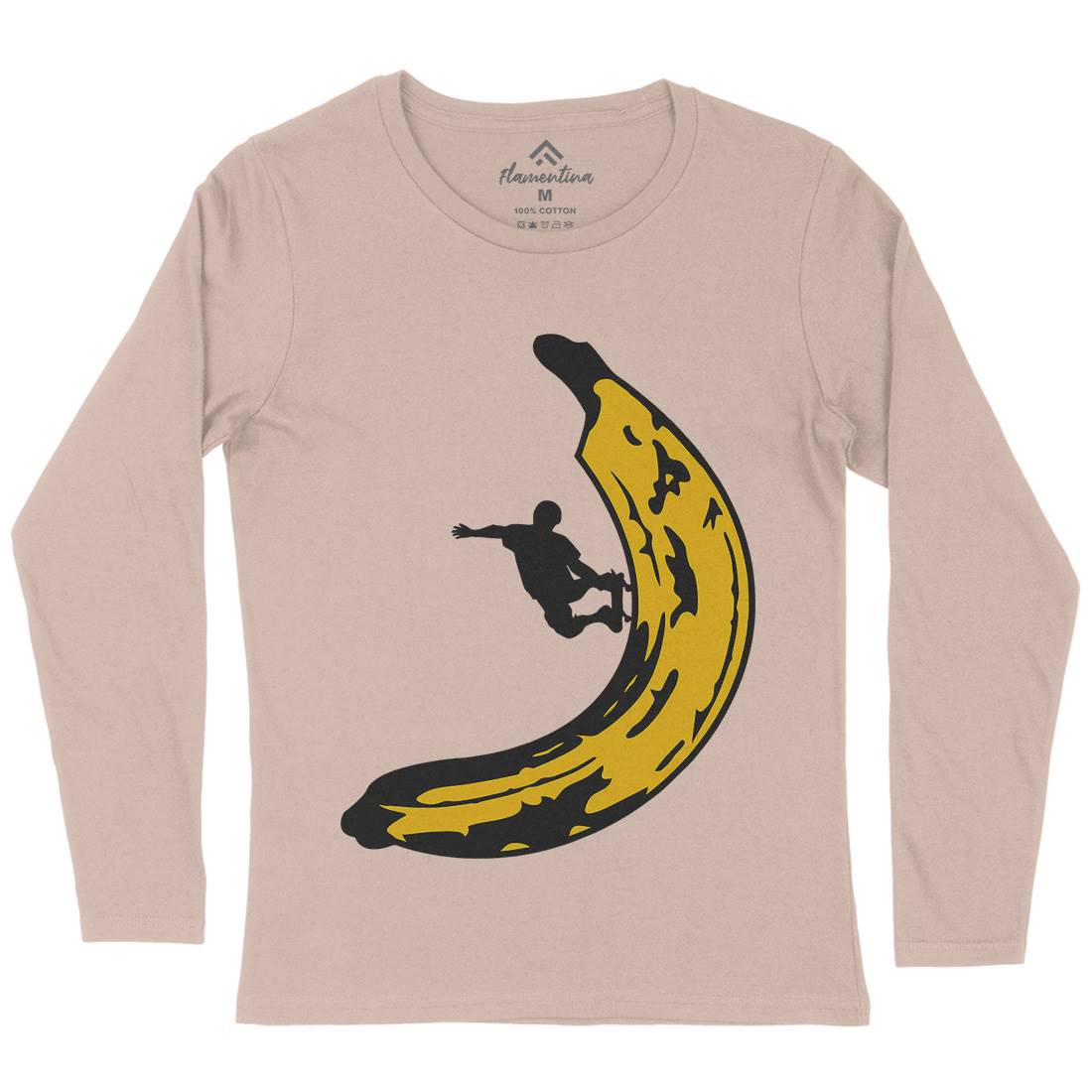 Banana Skateboard Womens Long Sleeve T-Shirt Skate B006