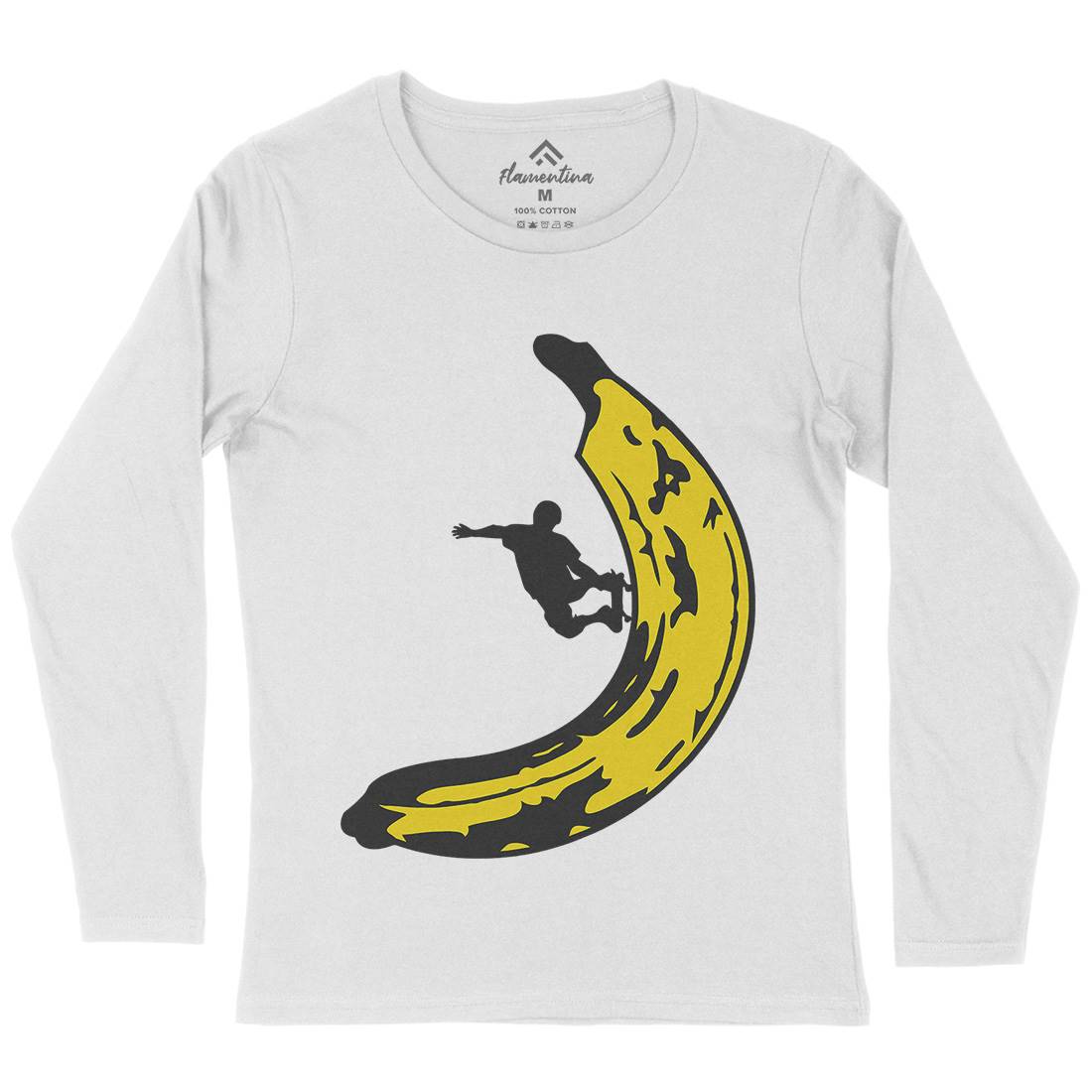 Banana Skateboard Womens Long Sleeve T-Shirt Skate B006