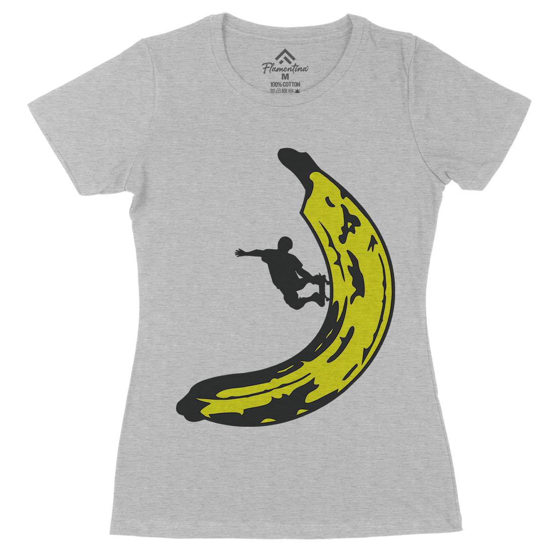 Banana Skateboard Womens Organic Crew Neck T-Shirt Skate B006