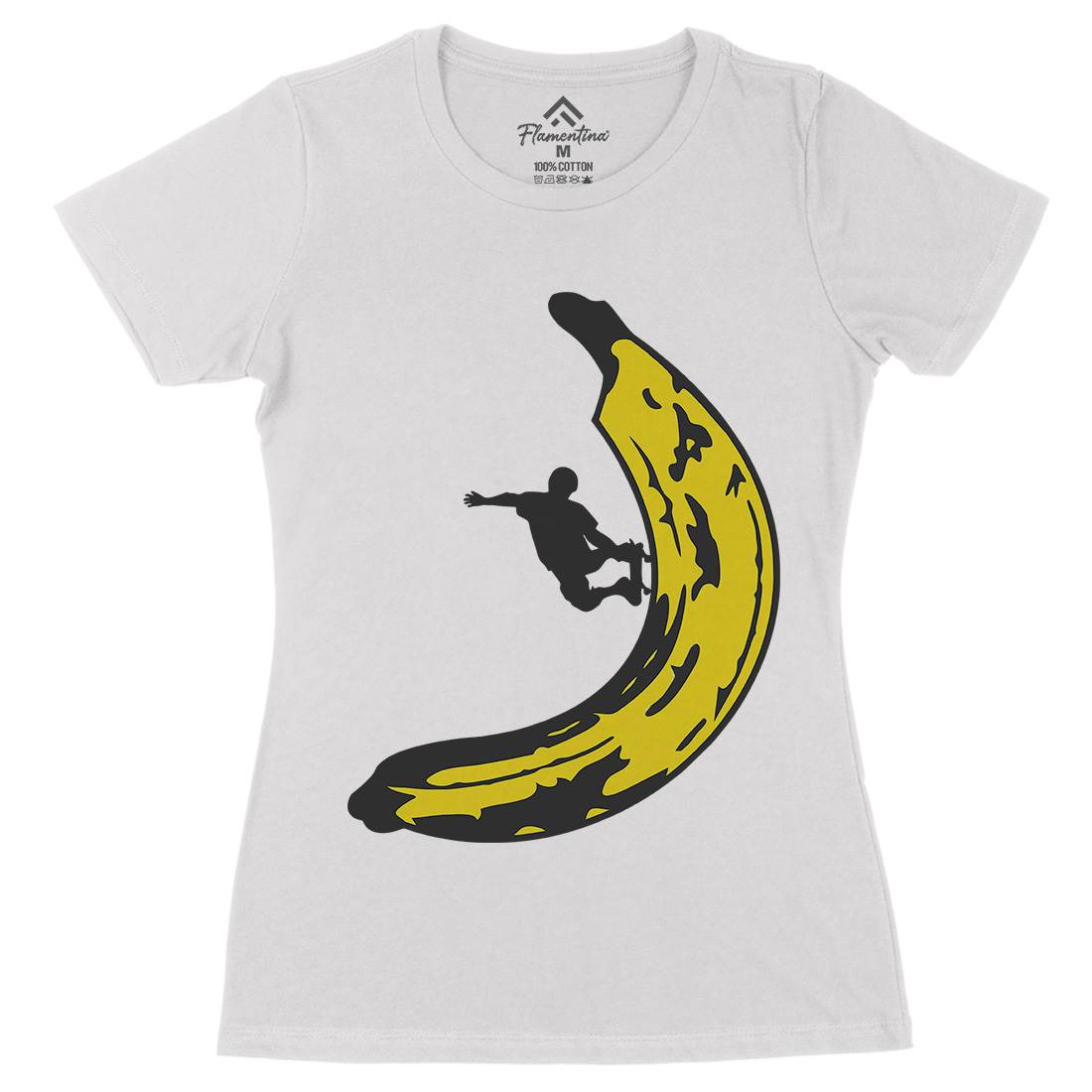 Banana Skateboard Womens Organic Crew Neck T-Shirt Skate B006