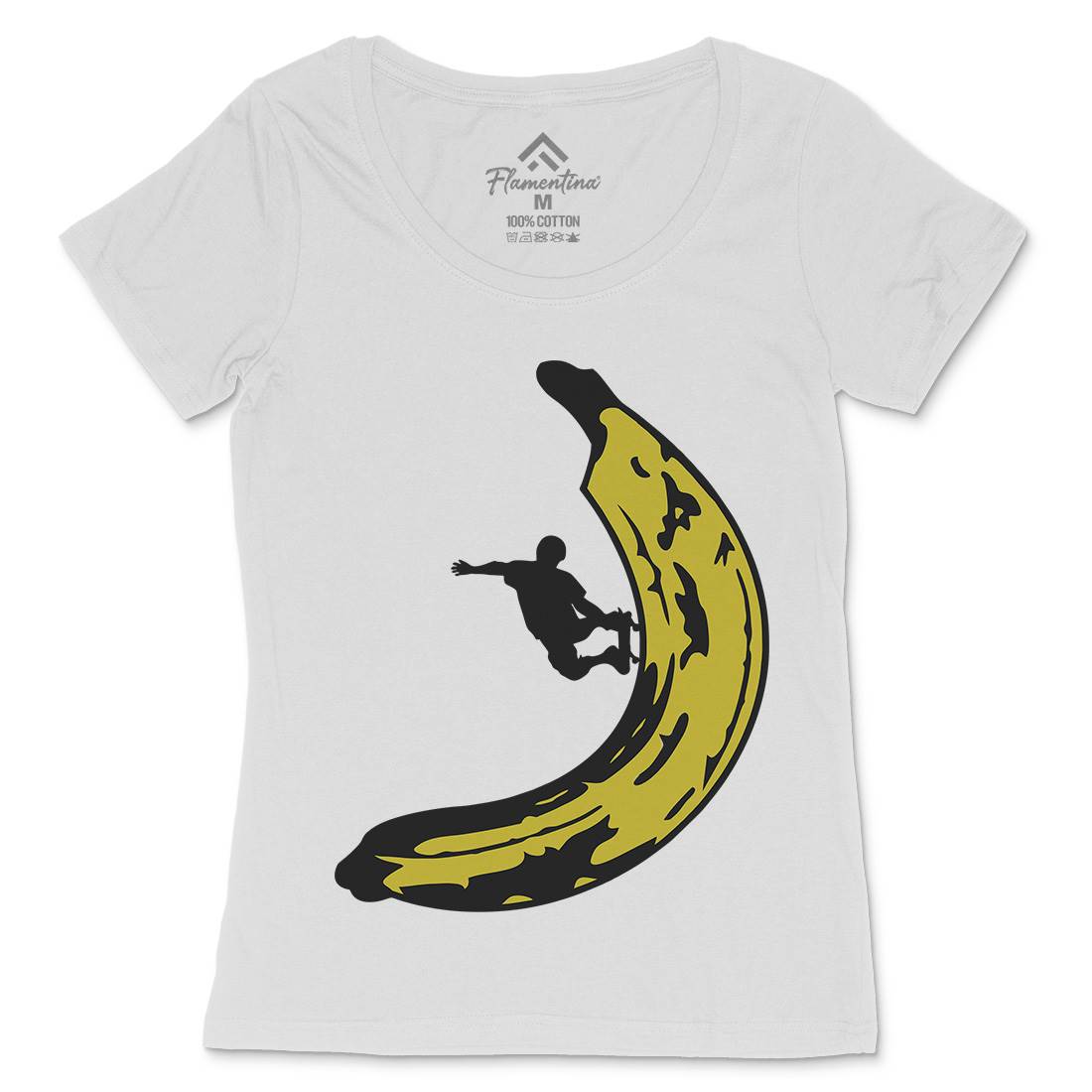 Banana Skateboard Womens Scoop Neck T-Shirt Skate B006