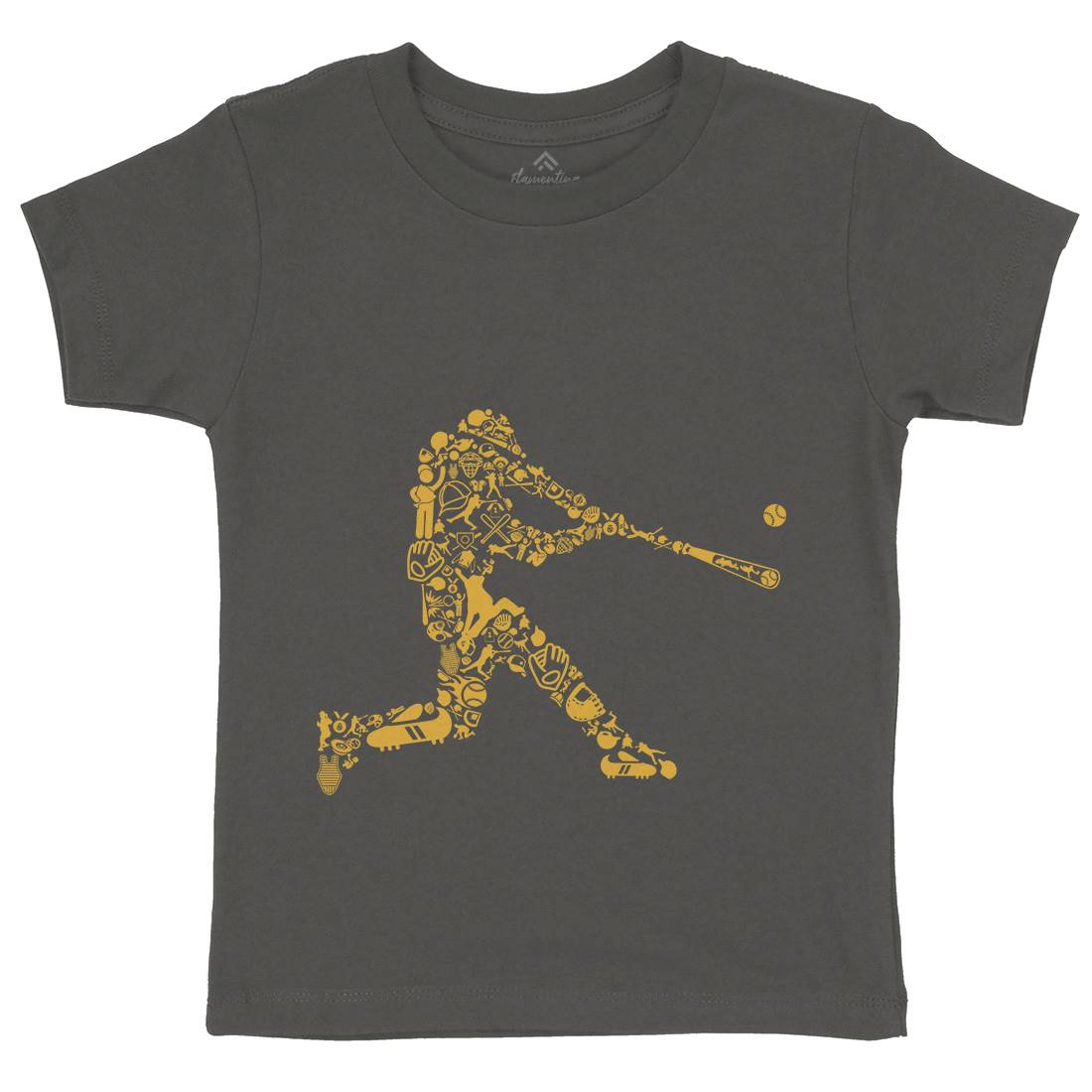 Baseball Player Kids Organic Crew Neck T-Shirt Sport B007
