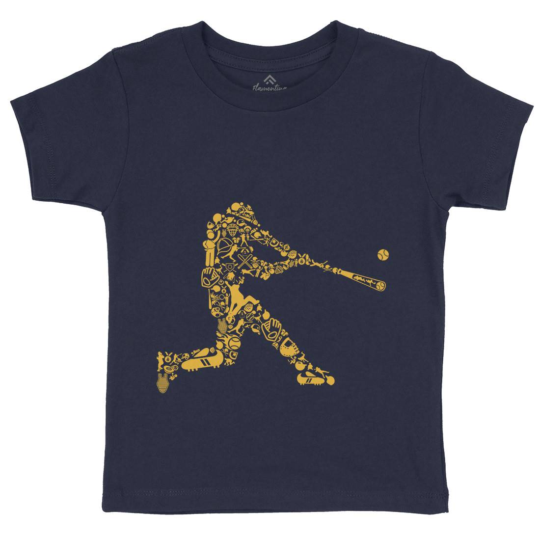 Baseball Player Kids Organic Crew Neck T-Shirt Sport B007