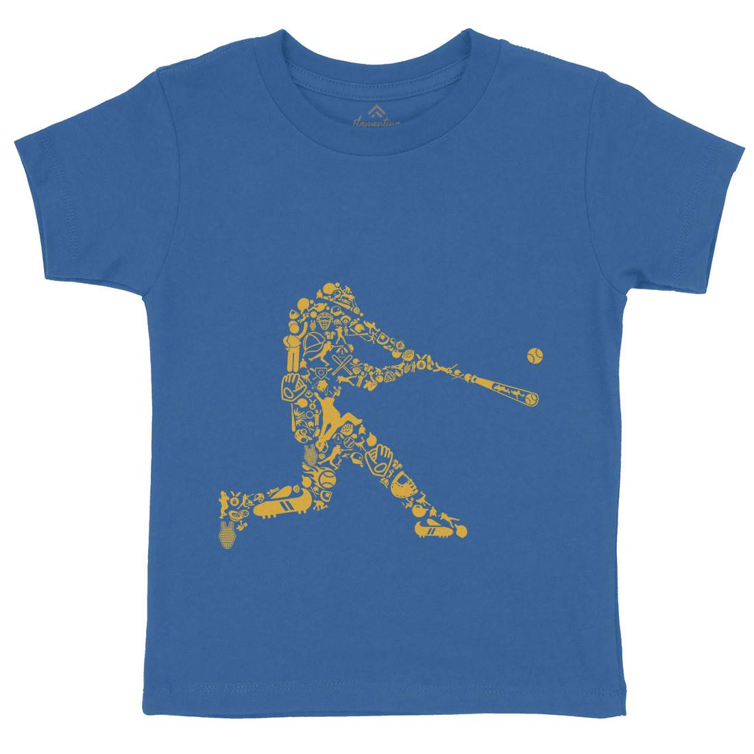 Baseball Player Kids Crew Neck T-Shirt Sport B007